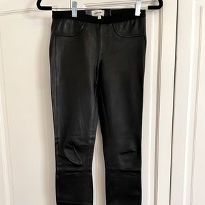 Helmut Lang black leather leggings size 2
